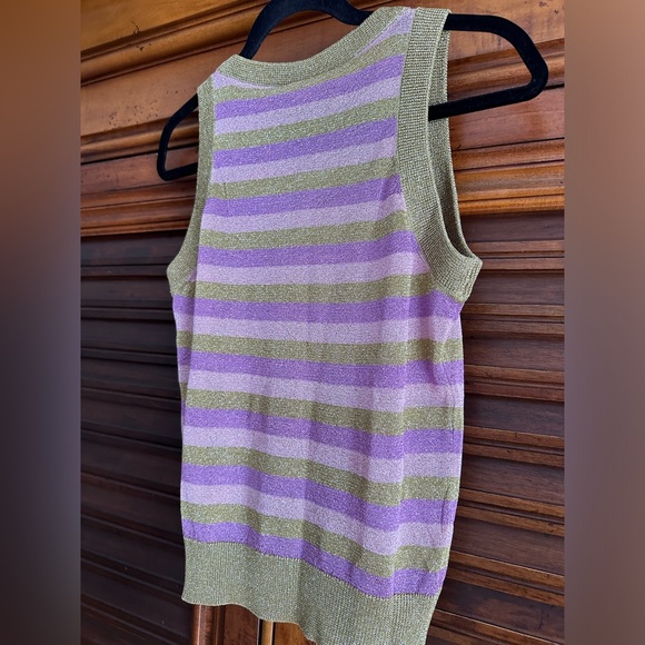 Happy Sheep NWT tank top Green- pink mauve - lavender sparkle top - Picture 7 of 8